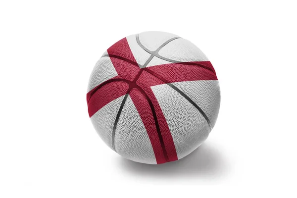 Bola de basquete com a bandeira do estado do alabama no fundo branco — Fotografia de Stock