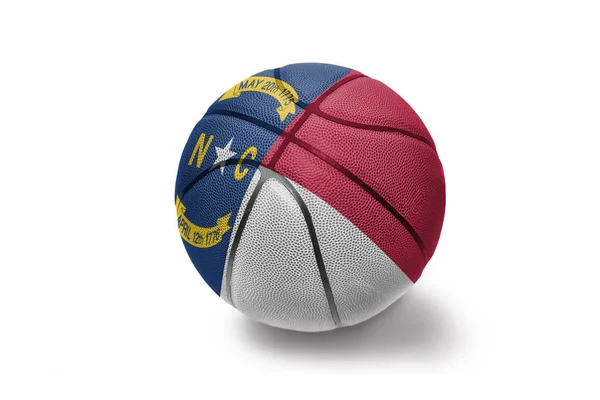 Basketbal bal met de vlag van North Carolina staat op de witte achtergrond — Stockfoto