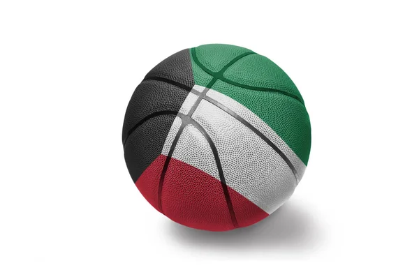 Basketball ball with the national flag of kuwait on the white background — Stock Photo, Image