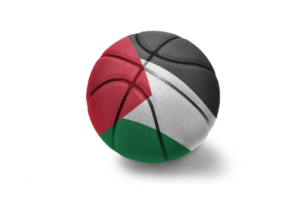 Basketball ball with the national flag of palestine on the white background — Stock Photo, Image