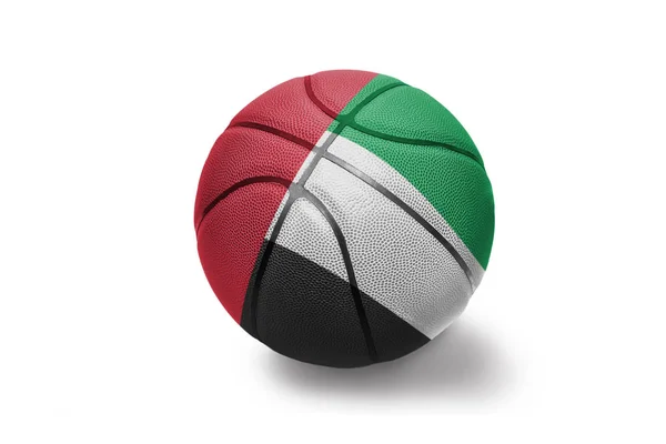 Basketball ball with the national flag of united arab emirates on the white background — Stock Photo, Image