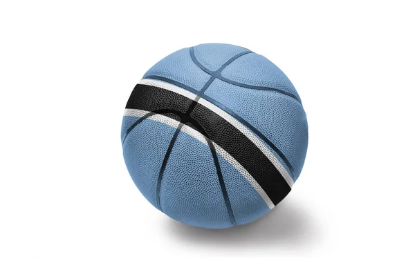 Basketbal bal met de nationale vlag van Botswana op de witte achtergrond — Stockfoto