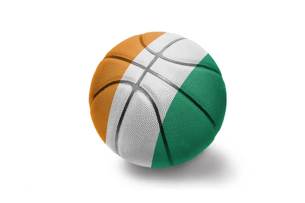 Basketball ball with the national flag of cote divoire on the white background — Stock Photo, Image
