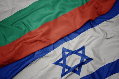 İsrail ve bulgaristan ulusal bayrağı renkli bayrak sallayarak.
