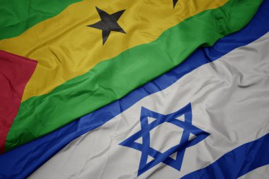 İsrail ve sao tome ve principe ulusal bayrak renkli bayrak sallayarak .