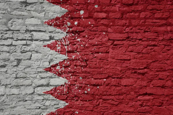Colorido Pintado Gran Bandera Nacional Bahréin Una Pared Ladrillo Viejo —  Fotos de Stock