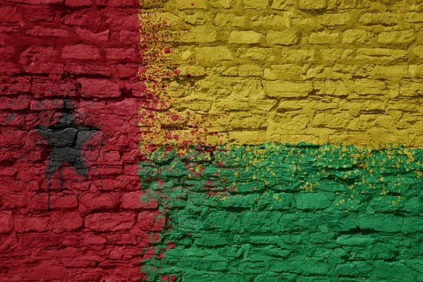 Színes Festett Nagy Nemzeti Zászló Guinea Bissau Egy Hatalmas Régi — Stock Fotó