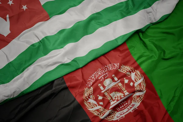 Ondeando Colorida Bandera Afganistán Bandera Nacional Abjasia — Foto de Stock