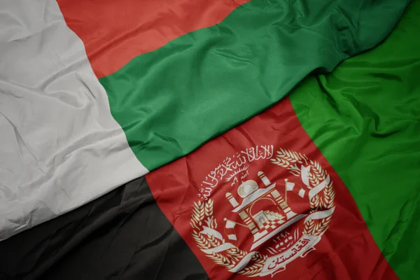 Zwaaiende Vlag Van Afghanistan Nationale Vlag Van Madagascar — Stockfoto