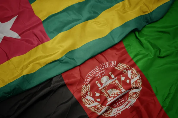 Ondeando Colorida Bandera Afganistán Bandera Nacional Togo — Foto de Stock