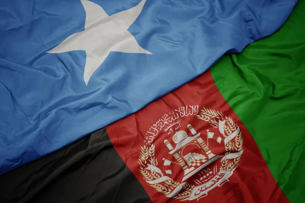 Ondeando Colorida Bandera Afganistán Bandera Nacional Somalia — Foto de Stock