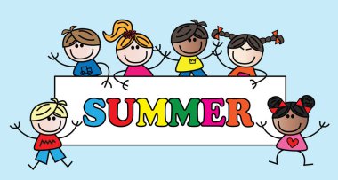 Yaz başlığı farklı karışık çocuklu 