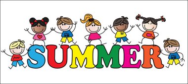 Yaz başlığı farklı karışık çocuklu 