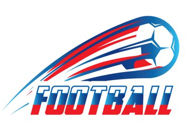 Renkli vektör amblem futbol Dünya Kupası 2018 Rus bayrağı ile için.