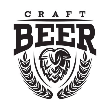 tek renkli vektör çizim şerbetçiotu bira için ile.