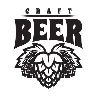 tek renkli vektör çizim şerbetçiotu bira için ile.