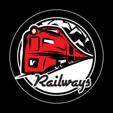 Tek renkli desen tasarım tren rayları üzerinde. Ölçeklenebilir vektör çizim.