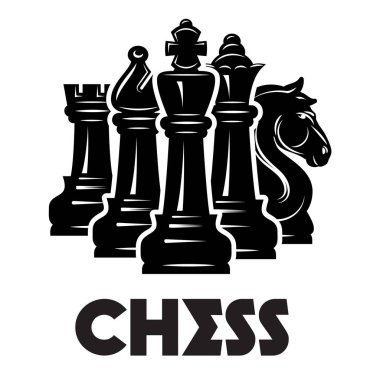 Satranç ve şah-mat satranç konulu tek renkli desen vektör.