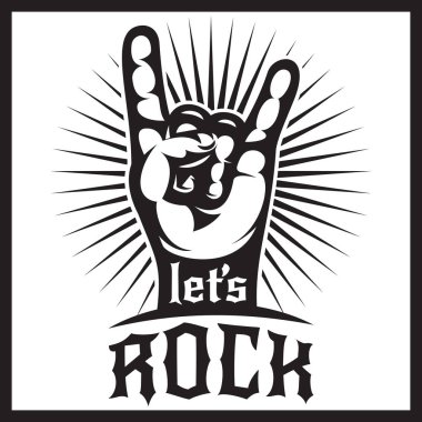 Vektör tek renkli şablonu tasarım poster rock müzik tema ile el ve yazı için.