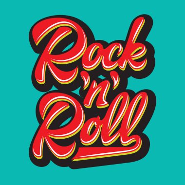Vektör renk kaligrafi yazıt rock'n roll. Yazı.