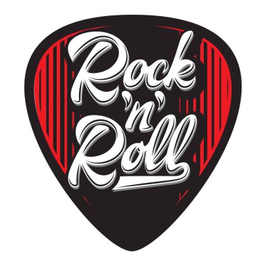 Vektör şablon gitar mızrap kaligrafi yazıt ile şık tasarımı ile
