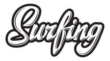 Vektör tek renkli kaligrafi yazıt için tasarım sörf