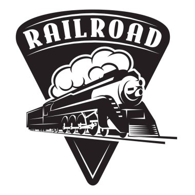 bir lokomotif, vintage tren vektör şablonu
