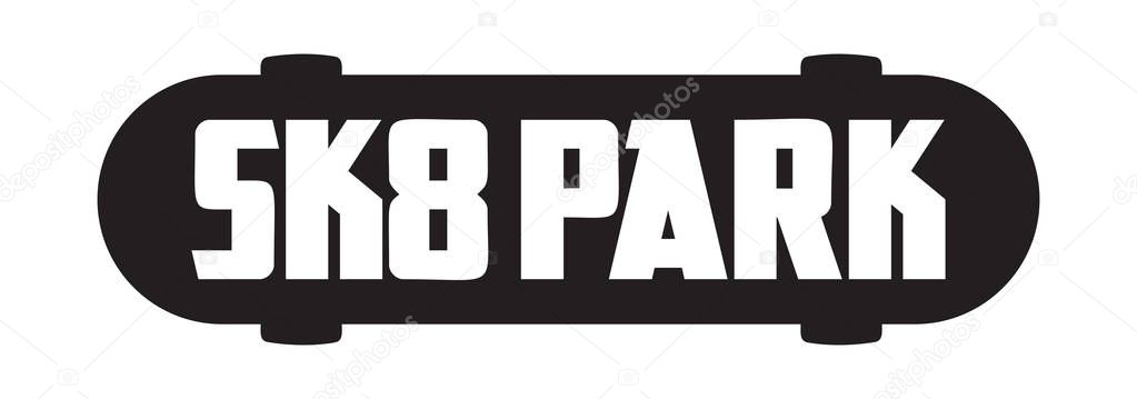 Monochrome vector illustration on the theme of skateboarding.