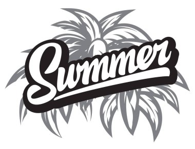 Hat yazısı ile yaz partisi için vektör poster şablonu