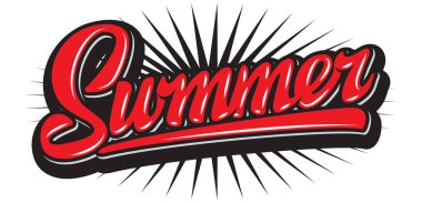 Hat yazısı ile yaz partisi için vektör poster şablonu