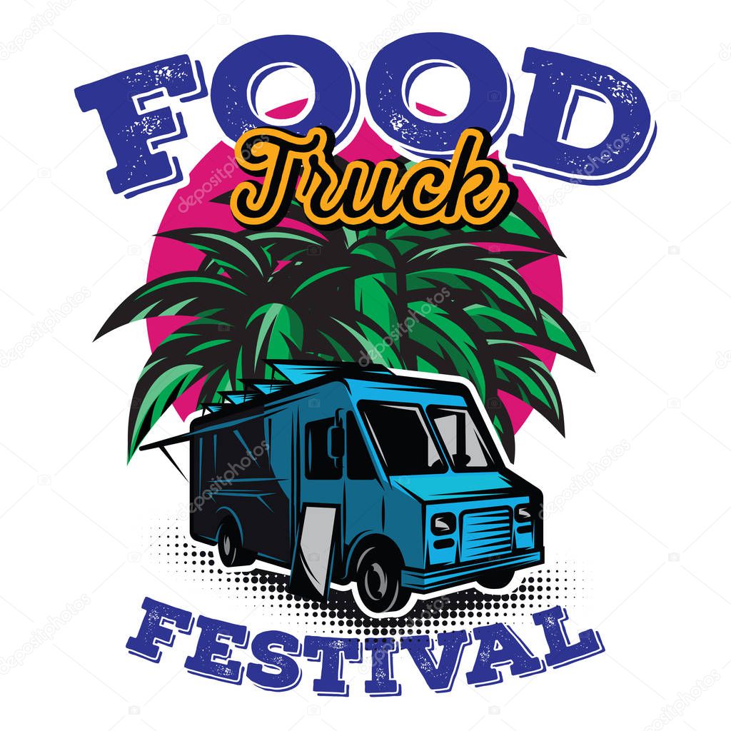 Vector illustration with design elements for advertising street food festival.