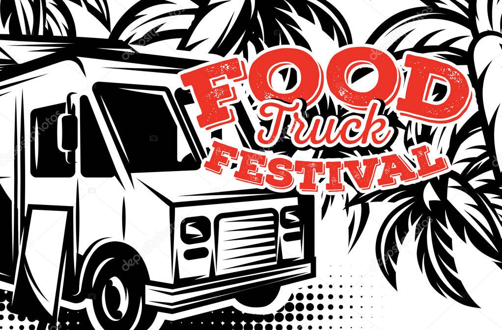 Vector illustration with design elements for advertising street food festival.