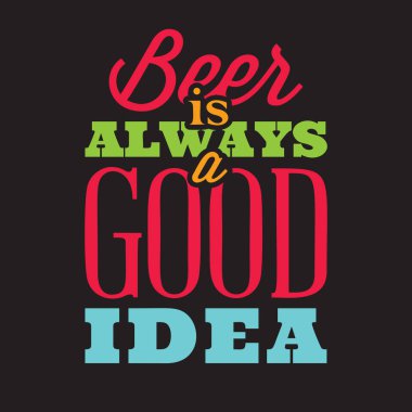 Bira konusunda stilize tırnak vektör seti. Siyah arka plandaki renkli metin