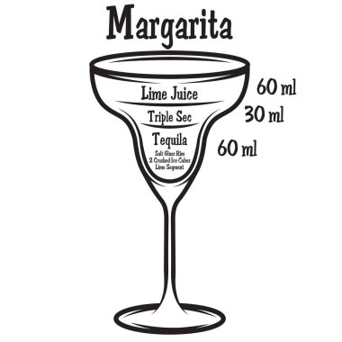 Arka planda alkollü kokteyl ile vektör Illustration