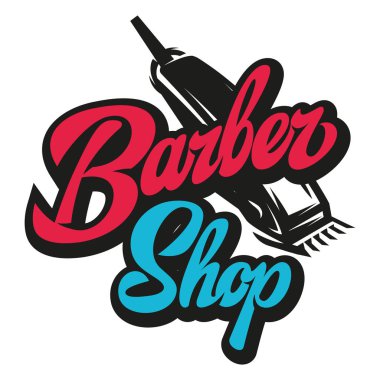 Bir tarak ve bir kuaför salonu için şık retro simgesiyle