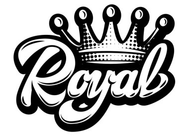 Taç ve kaligrafik yazıt Royal ile vektör illüstrasyon