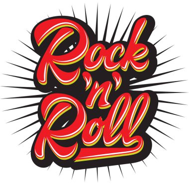 Vektör renk kaligrafi yazıt rock'n roll. Yazı