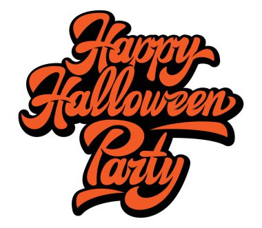 Calligraphic yazıt Happy Halloween Party ile renk vektör illüstrasyon