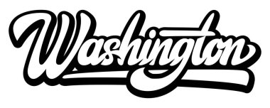 Washington kaligrafik yazı. Mektup. Tek renkli vektör illüstrasyonu.