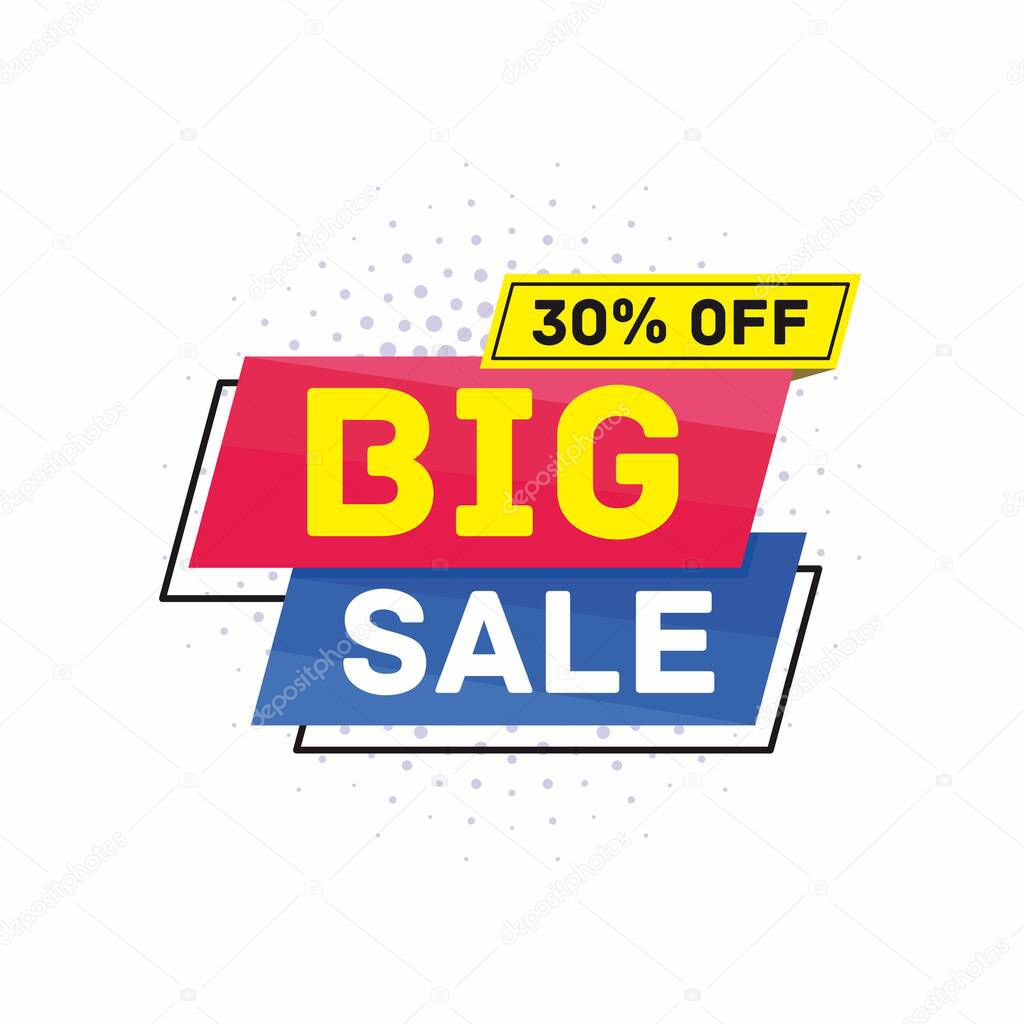 30% off discount sticker, Special offer sale red tag isolated vector illustration. Discount offer price label, symbol for advertising campaign in retail, sale promo marketing, ad offer on shopping day