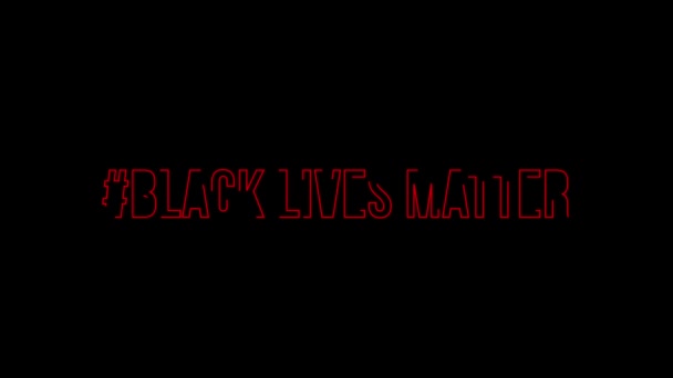 黒人の生活は問題ですテキストエフェクトのアニメーションビデオテンプレートは — ストック動画