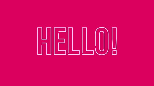 Hello Text Animated Effect Line Pink Background Video Template — 图库视频影像