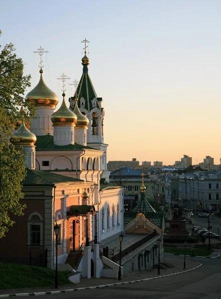 Stadslandskap Kvällen Våren Nizhny Novgorod — Stockfoto