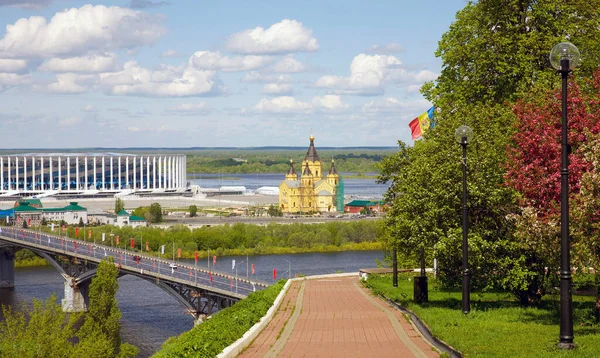 Över Våren Nizhny Novgorod Från Vallen — Stockfoto