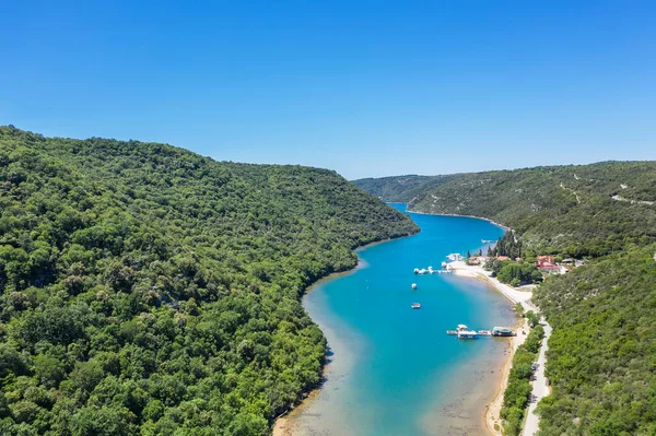 Una Vista Aérea Del Fiordo Limski Kanal Istria Croacia — Foto de Stock
