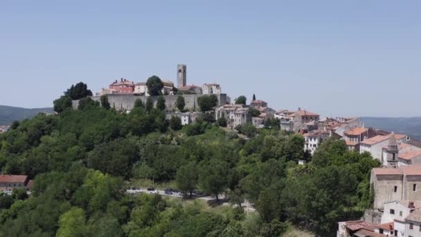 Vue Aérienne Motovun Village Istrie Centrale Croatie — Video