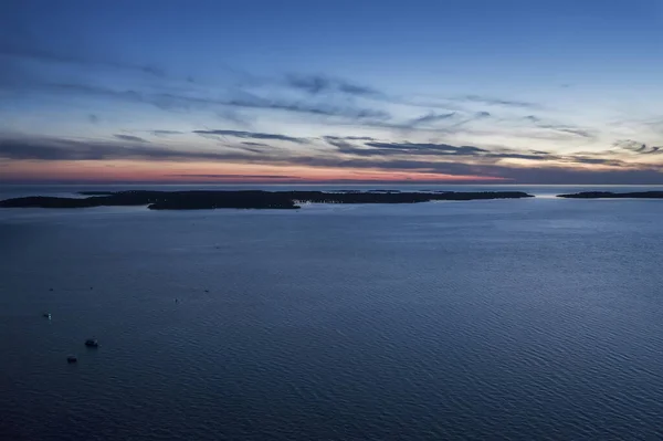 Una Toma Aérea Del Parque Nacional Brijuni Atardecer Istria Croacia — Foto de Stock