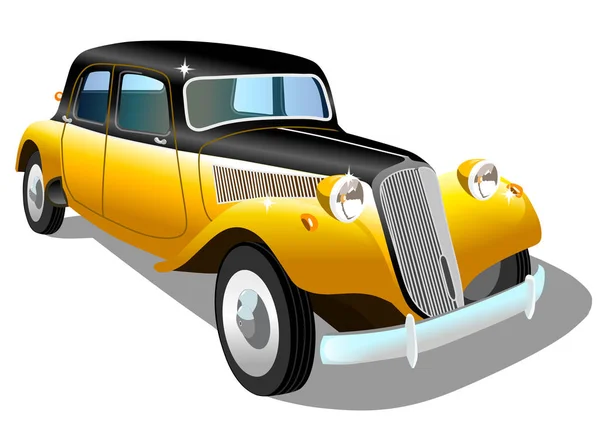 Staré Retro Auto Bílém Pozadí Vektorové Ilustrace — Stockový vektor