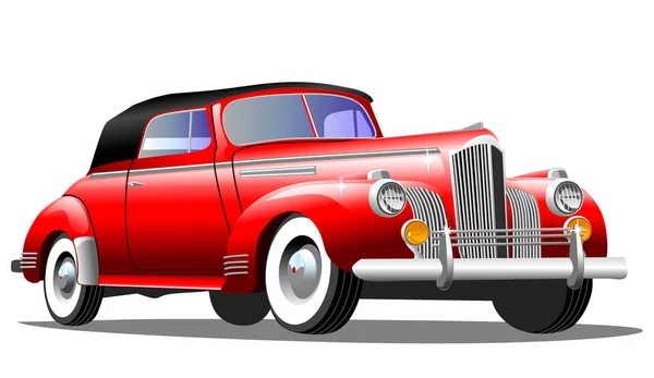Staré Retro Auto Bílém Pozadí Vektorové Ilustrace — Stockový vektor