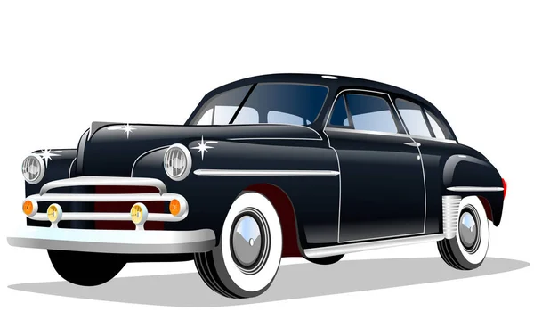 Oude Retro Auto Witte Achtergrond Vectorillustratie — Stockvector